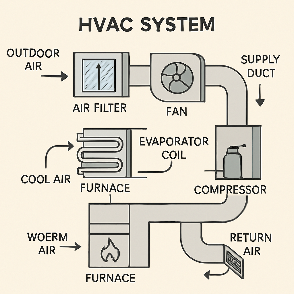 The Importance of Regular Filter Replacement Regular Filter Replacement Regular Filter Replacement,Filter Replacement,HEPA Filter,HVAC hvac system Diagram of an HVAC system with labeled components