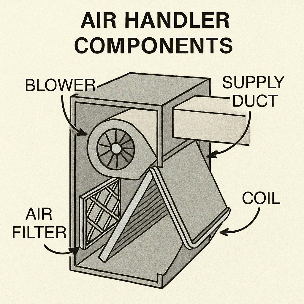 Understanding the Basics of Air Handlers in HVAC Systems Air Handlers in HVAC Systems Air Handlers in HVAC Systems,Air Handler Unit,Air Handlers diagram of air handler components Diagram of Air Handler Components