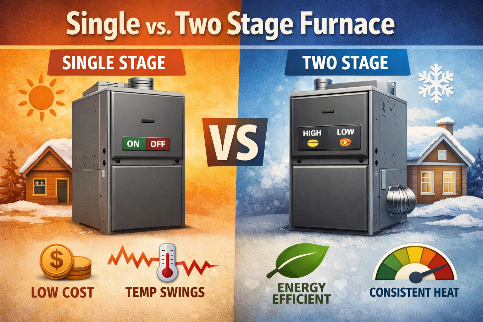 DIY Furnace Repair Single vs. Two Stage Furnace: Pros and Cons single vs two stage furnace pros and cons