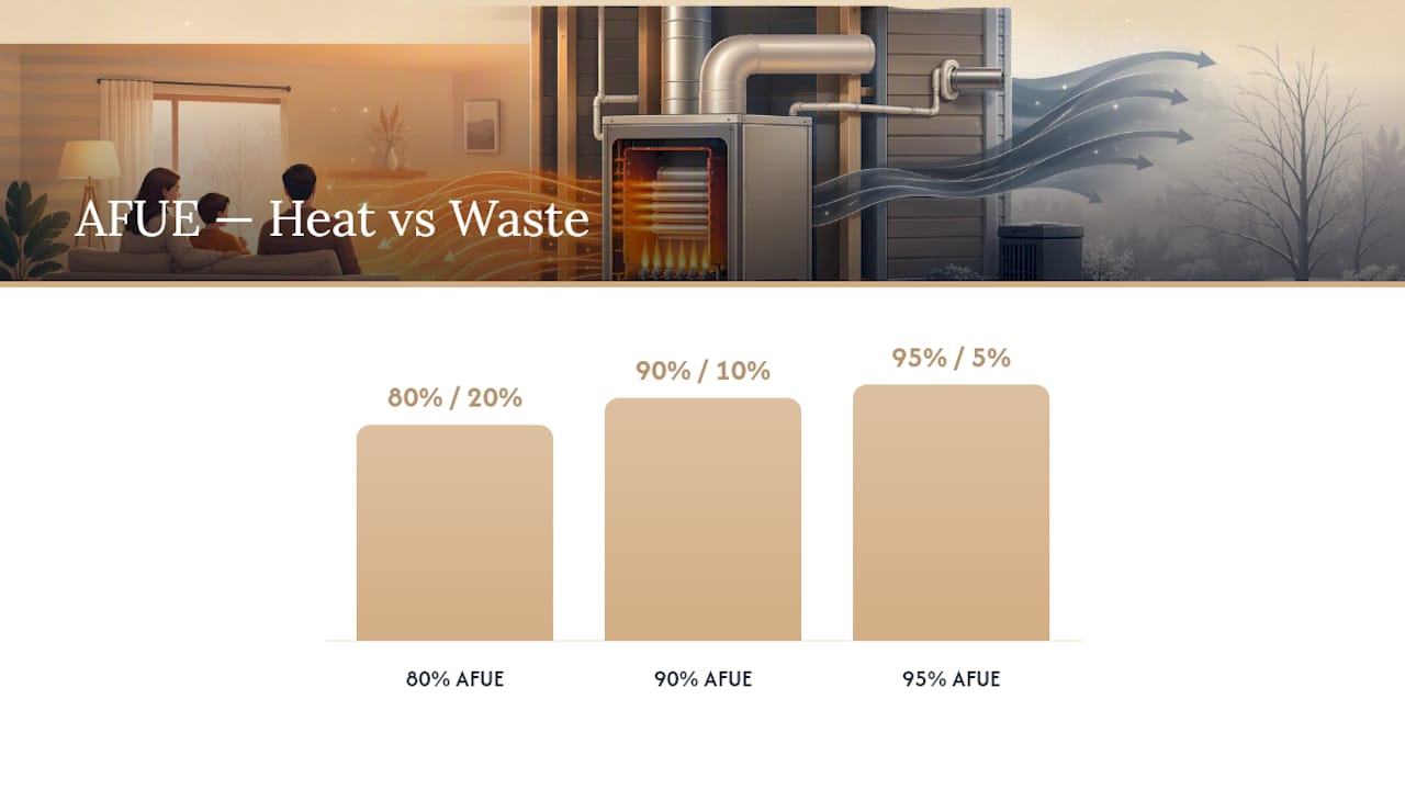 Gas Furnace AFUE Ratings: What Every Homeowner Should Know gas furnace afue rating understand gas furnace afue rating understand 1786445288968 Diagram comparing AFUE percentages and heat efficiency Diagram comparing AFUE percentages and heat efficiency